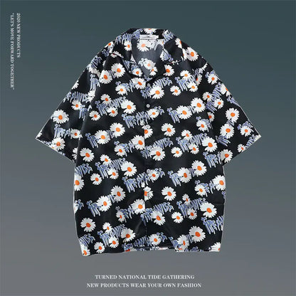 Men's Vintage Hawaiian Floral Beach Shirt (Loose Fit)