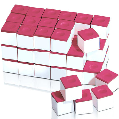 Junkin 48 Pcs Pool Chalk Pool Chalk Cubes Billiard Chalk Cue Pool Stick Chalk Pool Table Accessories Pool Cue Chalk Box (Red)