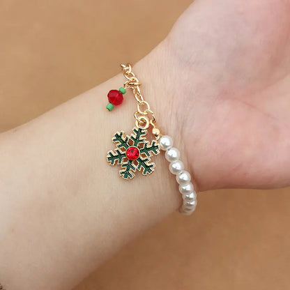 Elk Snowflake Christmas Bell Bracelet