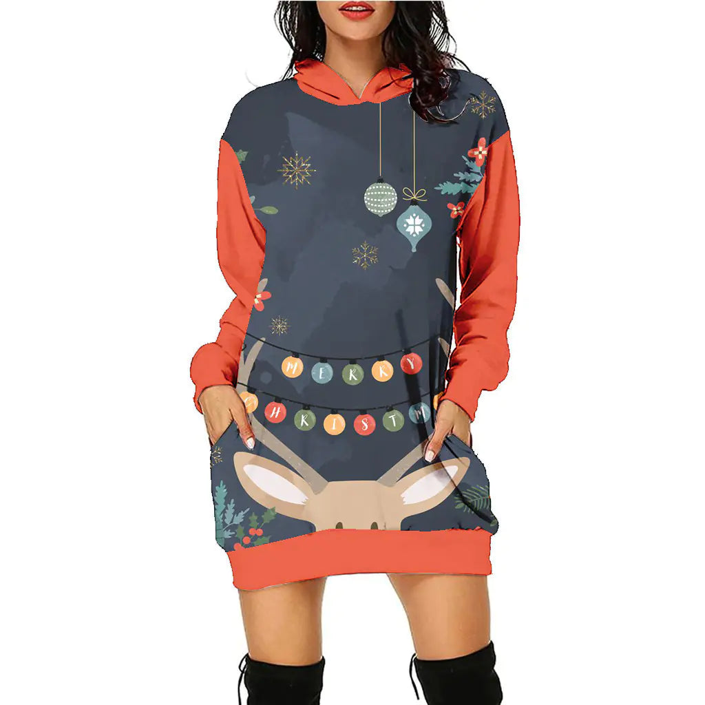 Women's Casual Christmas Holiday Sweater Dress