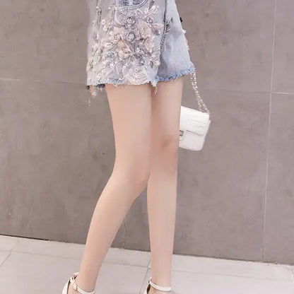 Loose High-Waisted Thin Hot Pants for Students