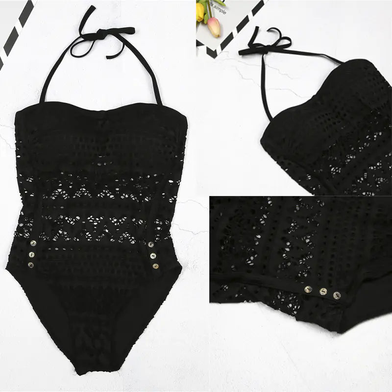 Plus Size Women's Lace One-Piece Swimsuit (Bikini)