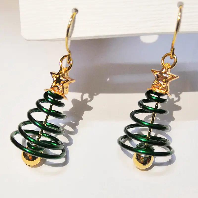 Christmas Jewelry Set: Earrings, Reindeer Studs, Tree