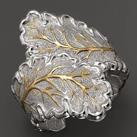 Geometric Two-Color Gold Plated Ring Ornament