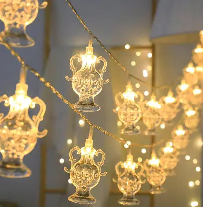 LED Moon Castle String Lights for Holiday Decor