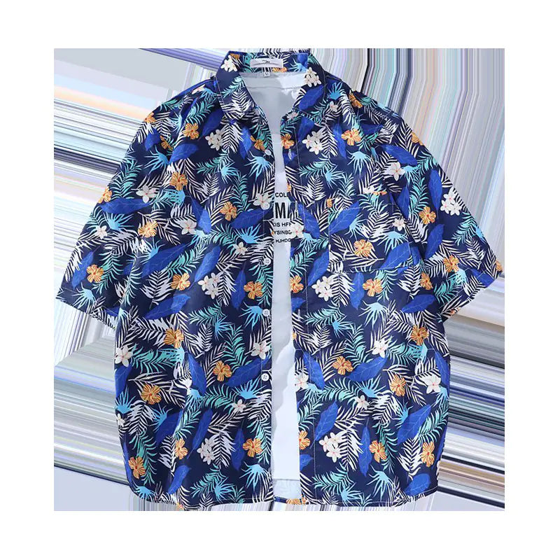 Men's Vintage Hawaiian Floral Beach Shirt (Loose Fit)