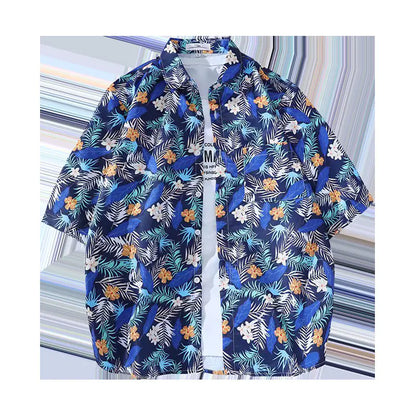 Men's Vintage Hawaiian Floral Beach Shirt (Loose Fit)