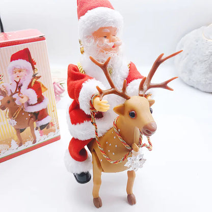 Santa Claus Toy with Reindeer Children's Decor
