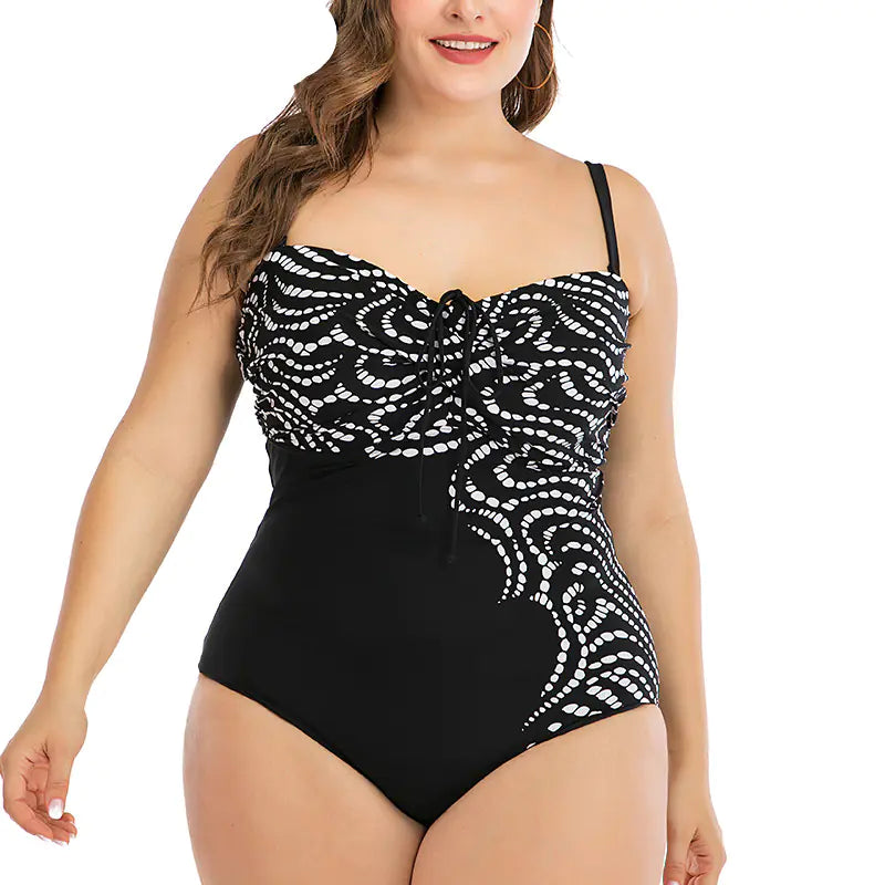 Plus Size Sexy Printed Women's One-Piece Swimsuit