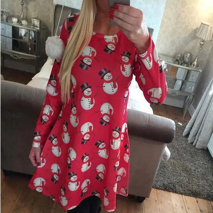 Christmas Print Dress