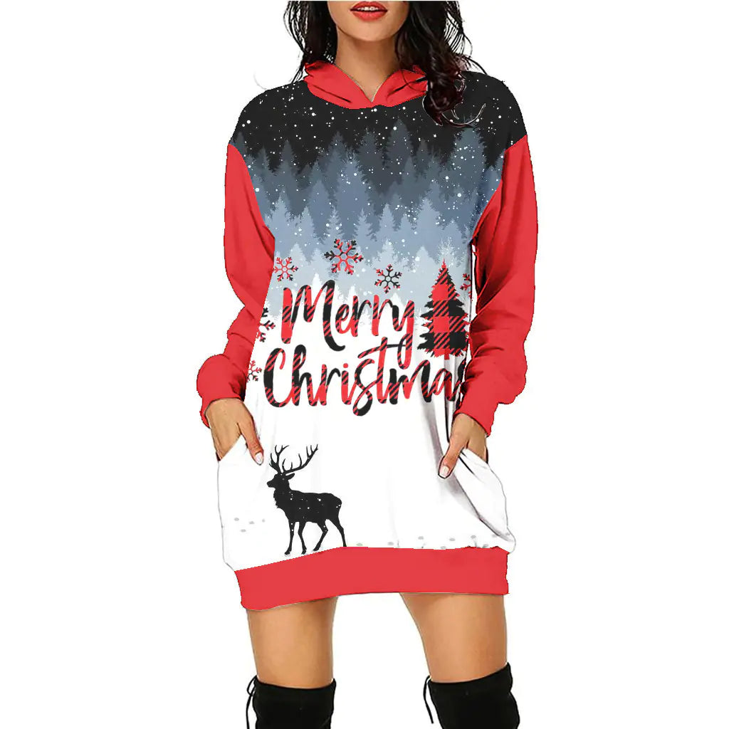 Women's Casual Christmas Holiday Sweater Dress