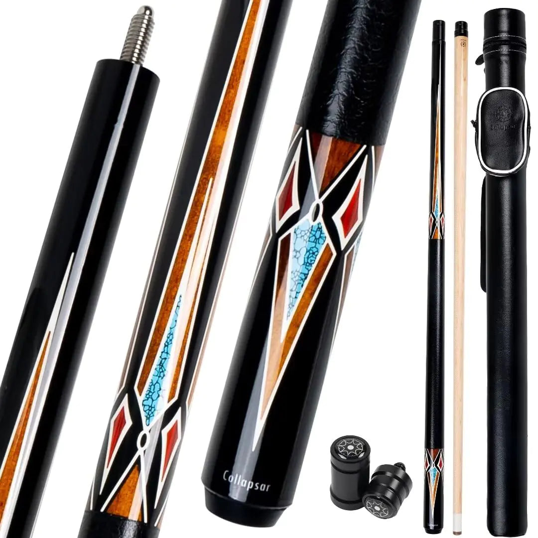 Collapsar CA Pool Stick with 1X1 Hard Case58" Maple Professional Billiard Cue Stick19-21 oz Pool Cue Set