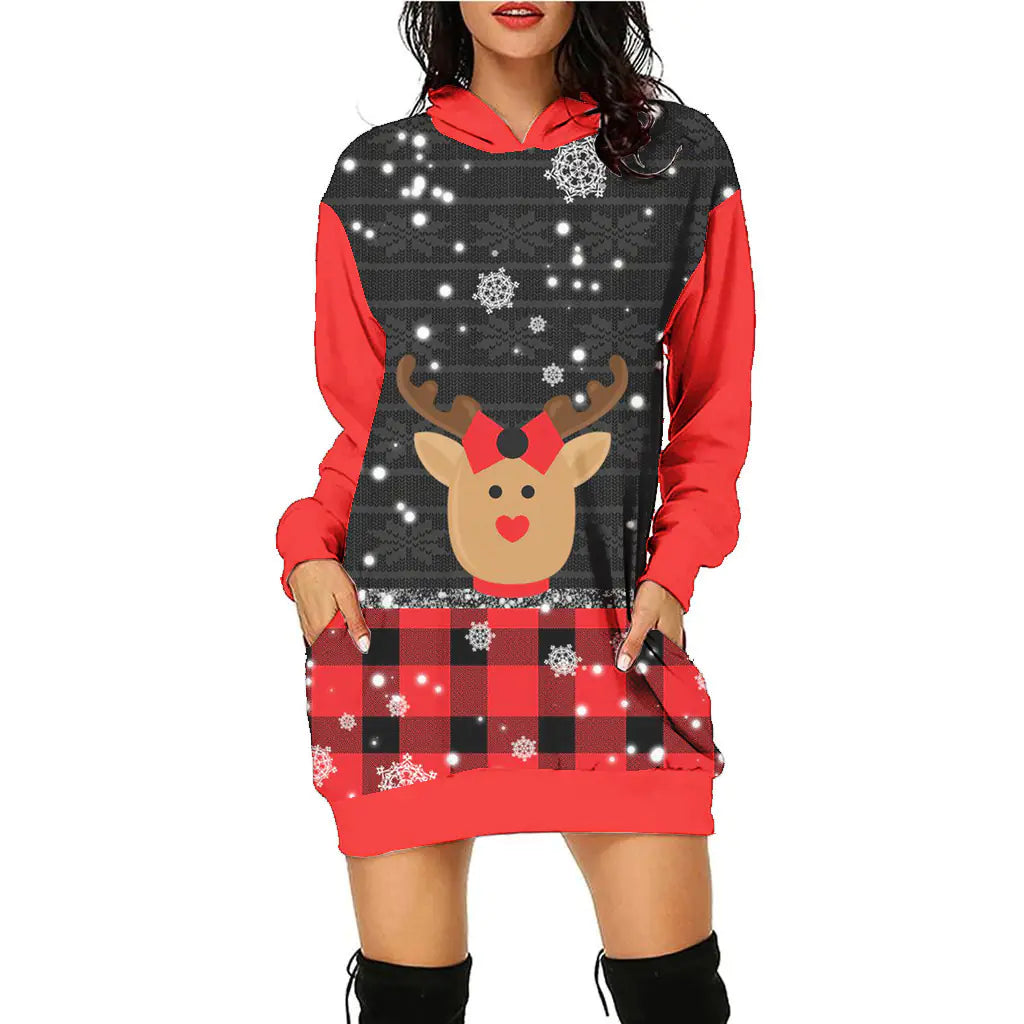 Women's Casual Christmas Holiday Sweater Dress