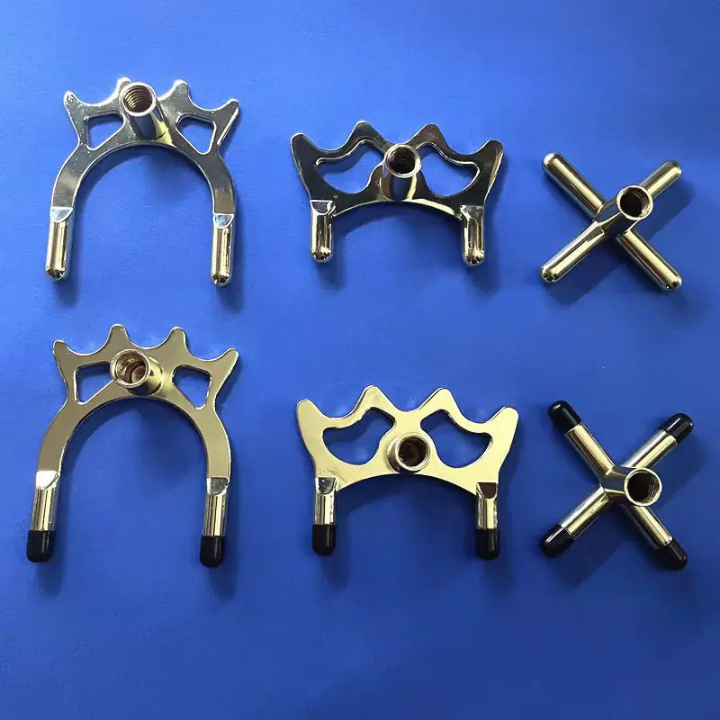 Billiard Cue Rack Cross Set with Faux Copper Base