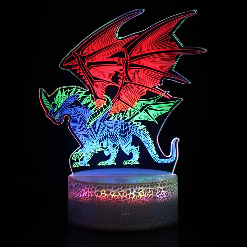 3D Dragon Illusion Lamp with Remote & Touch Control