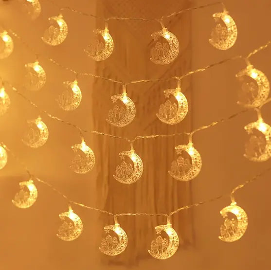 LED Moon Castle String Lights for Holiday Decor