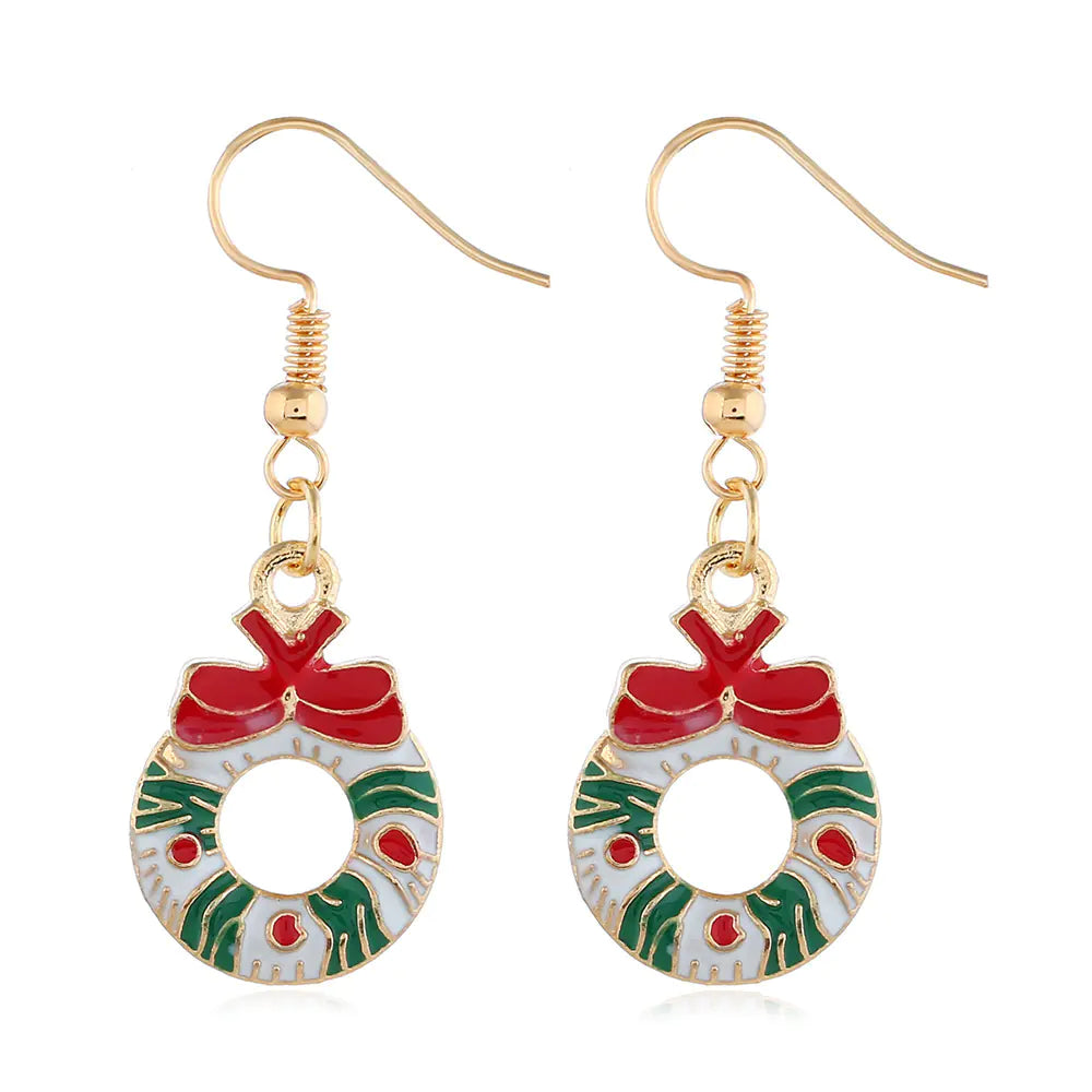 Christmas Series Earrings - Snowman Tree Design